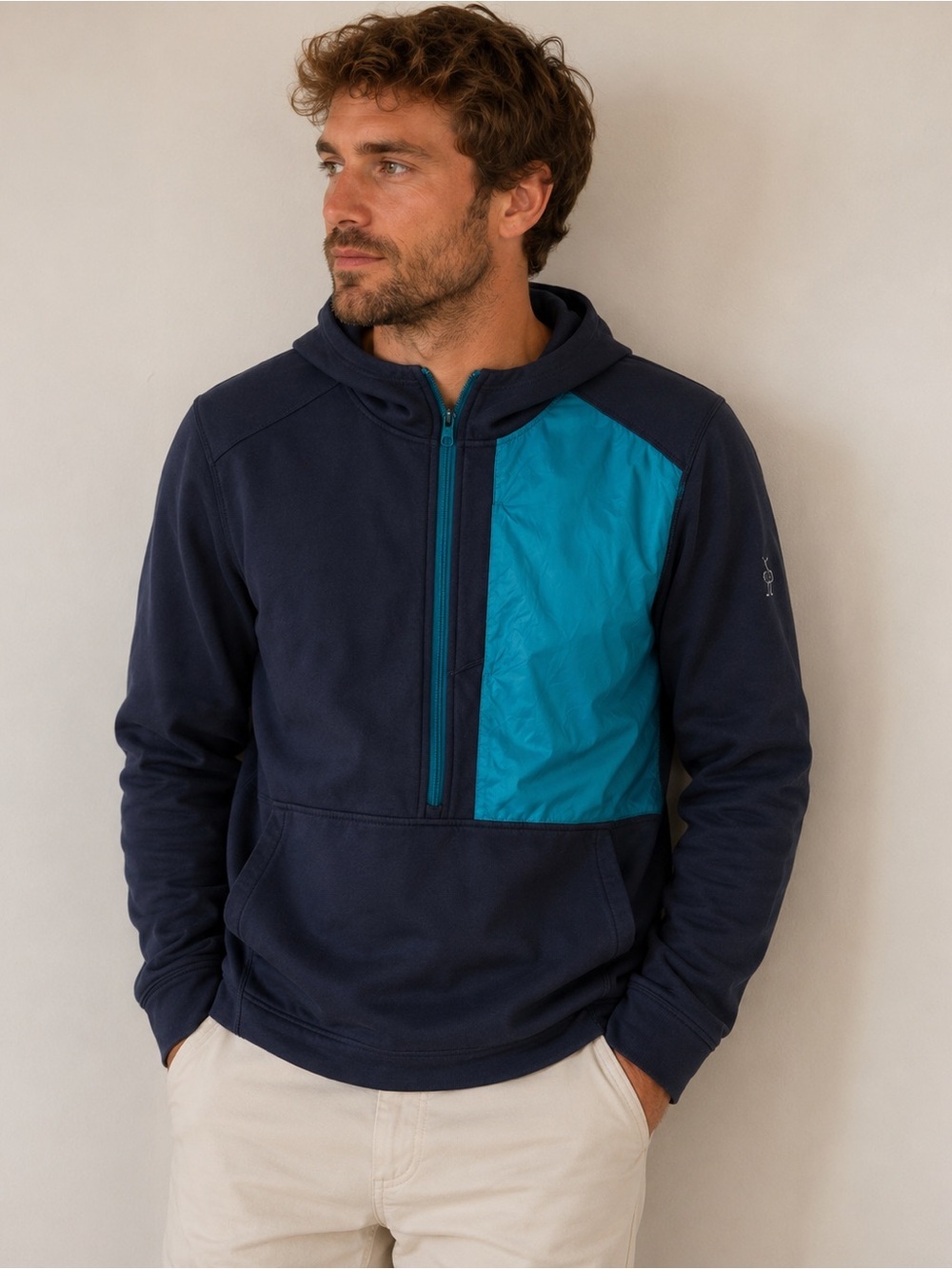 Smartwool sport fleece men’s sz S hooded blue runs big